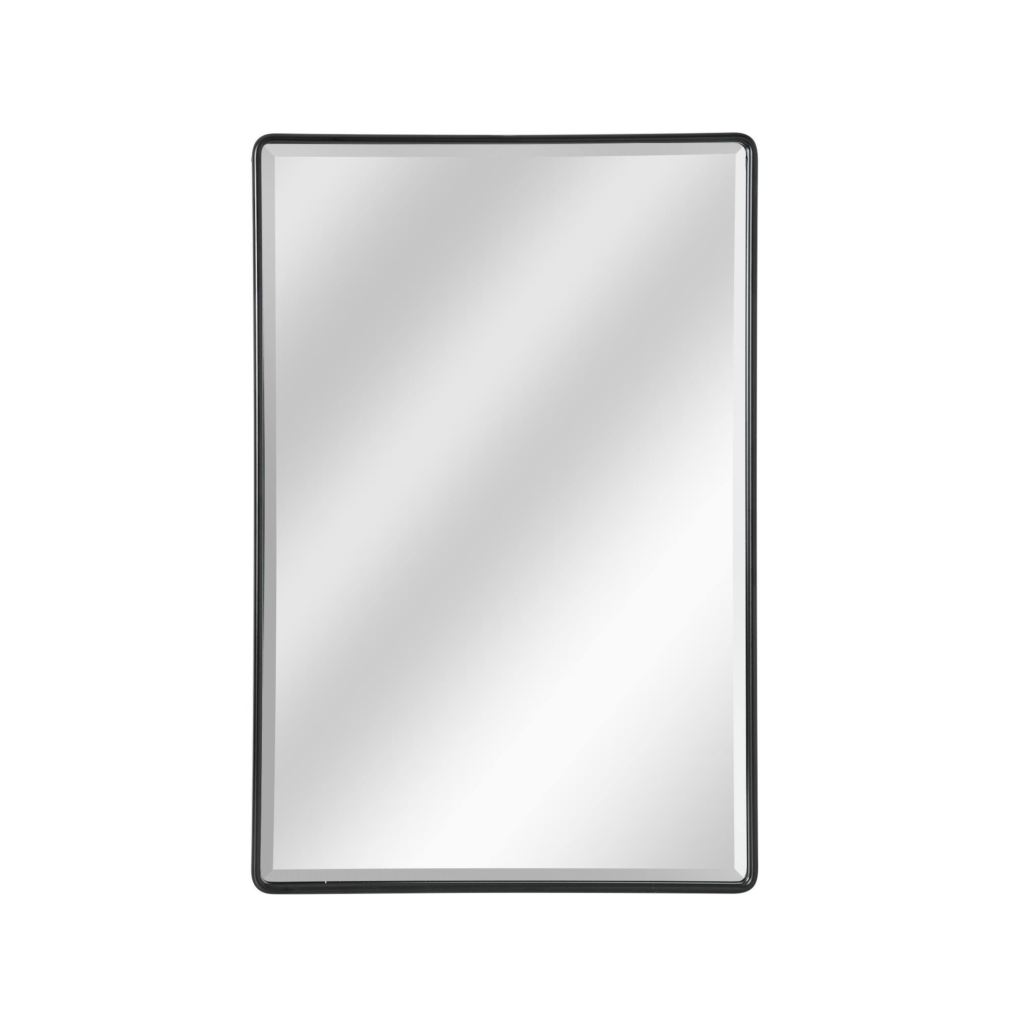 Head West Black Metal Medicine Cabinet with Beveled Mirror